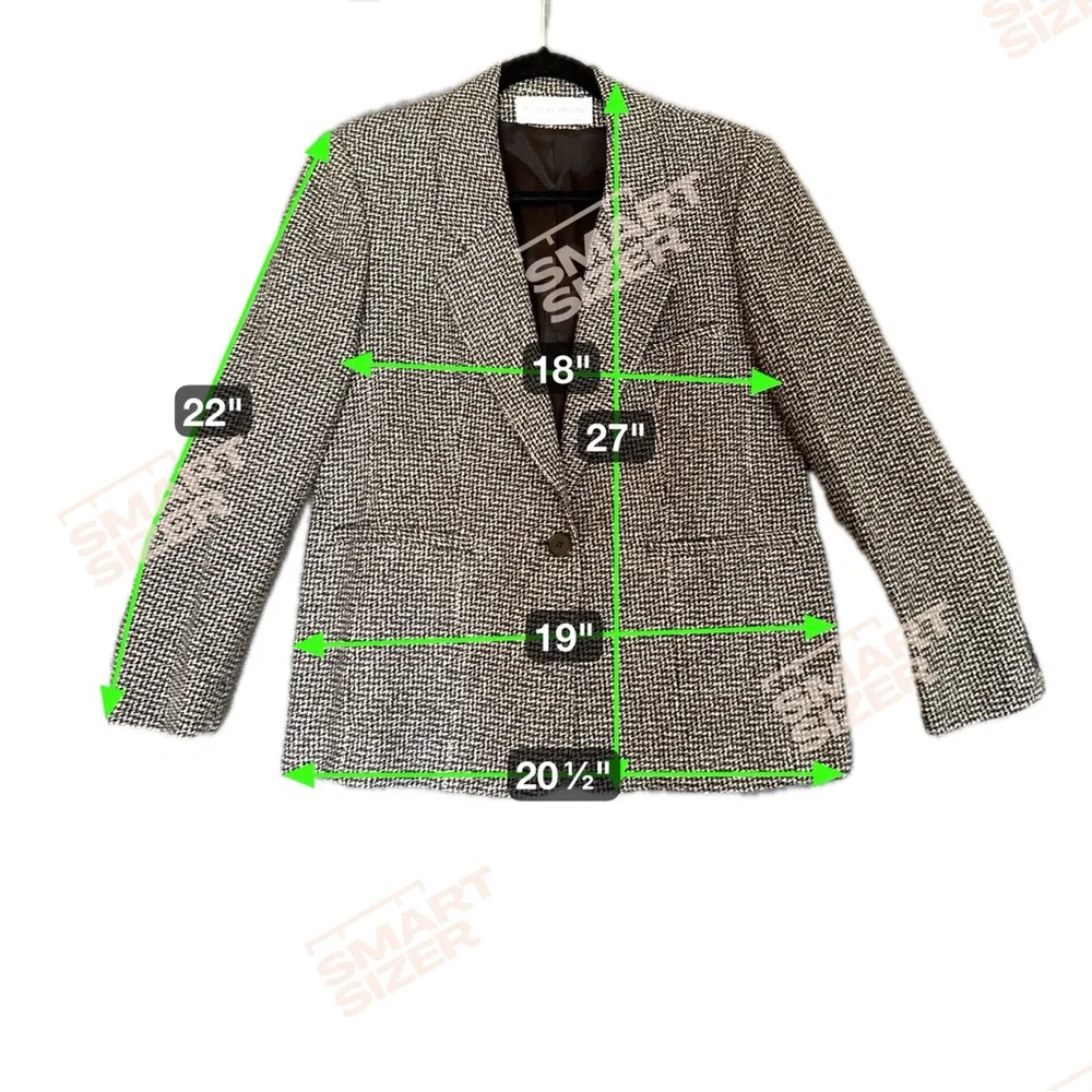 Evan Picone Wool Herringbone Black and White Blazer size 8 Vintage made in USA